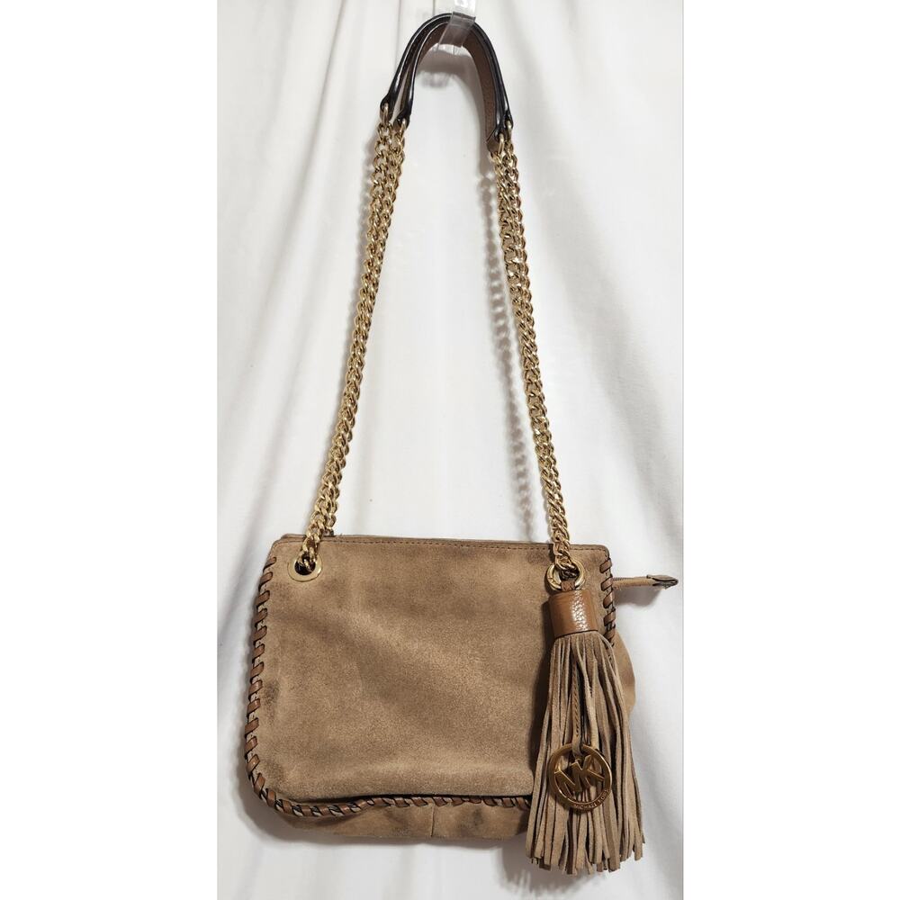 Michael‎ Kors Suede Chain Strap Tassel Shoulder Handbag Purse